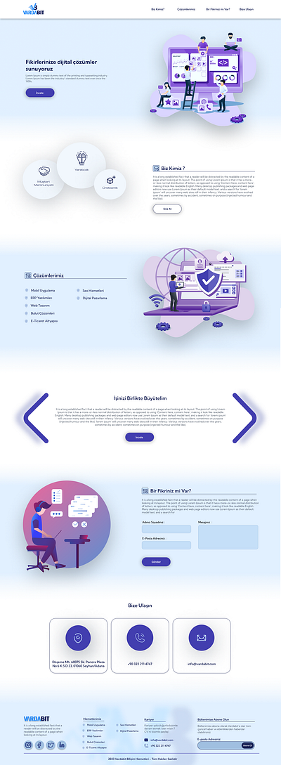 Vardabit Bilişim Website Landing Page branding design typography ui ux