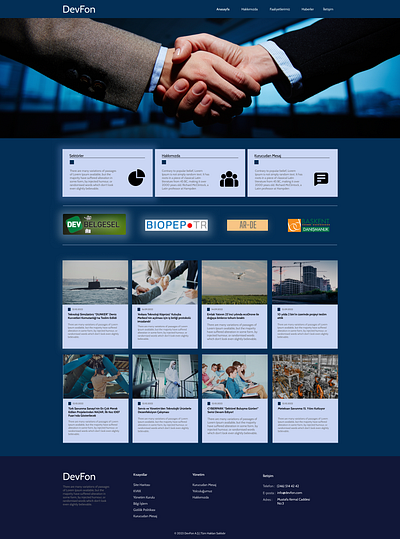 DevFon A.Ş Landing Page graphic design logo motion graphics ui