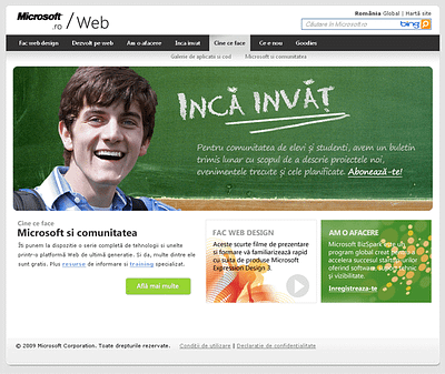 Microsoft Web Page landing page silverlight web design web page