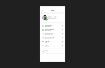 App Profile Page accounts applicationprofile appprofile figma merchantapp profile profilepage settings uidesign uiuxdesign