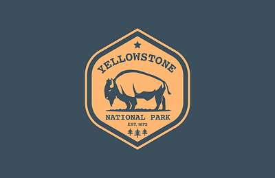 Yellowstone Nation Park Badge Design badgedesign branding graphic design illustration logo nationalparks typography ui ux vector yellowstone