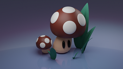 EnchantiShroom: A Captivating 3D Fungi Fantasy 3d 3d designing animation blender design illustration