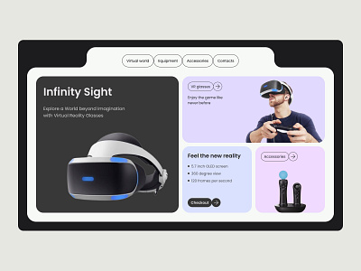 VR glasses • landing page design homepage landing ui ux web
