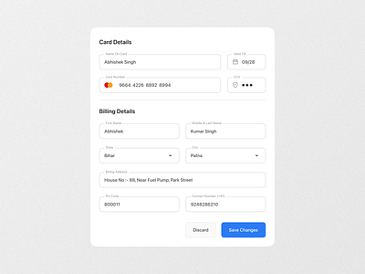 Payment & Billing Component billing card checkout clean component ecommerce form minimal modal payment popup ui ux web