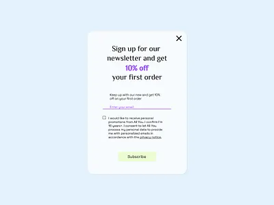 Pop-Up / Overlay alldo dailyui design digitaldesign graphicdesign overlay pop up overlay productdesign ui uidesign ux uxdesign visualdesign webdesign