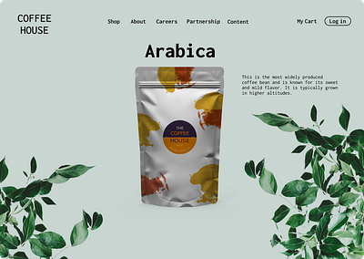 Coffee shop landing page coffee landing page product webdesign