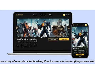 Responive web design for a movie ticket booking . case study figma movie ticket responsive design uiux
