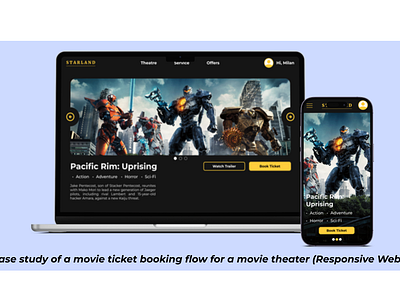 Responive web design for a movie ticket booking . case study figma movie ticket responsive design uiux