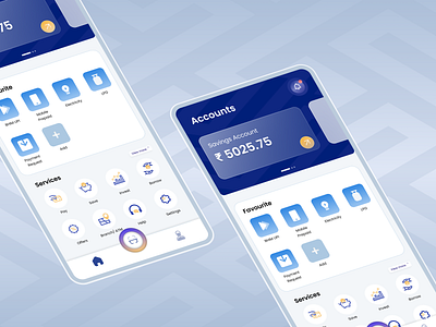 Mobile Banking App Design account app design bank app banking blue clean concept design dribble easy figma finance finance app gpay inspire minimal money simple ui ui design