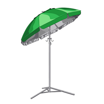 Большой пляжный зонт с наклоном. summer umbrella