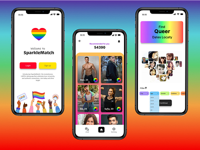 LGBTQ+ Dating App app build datingapp datingappdesign designdrug figma lgbtq lgbtqapp lgbtqdatingapp lgbtqrights ui uiux uiuxdesigner watchmegrow