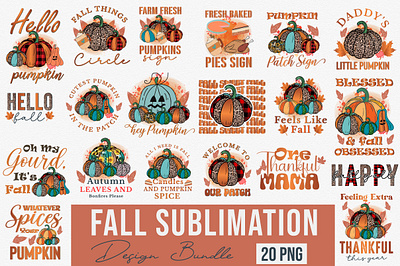 Fall Sublimation Design Bundle city