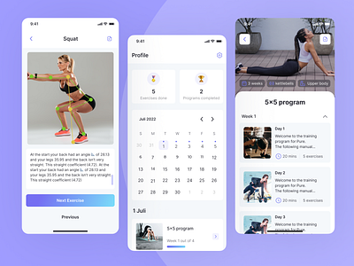 Pure strength - AI Fitness & Workout Mobile App ai application fitness mobile app trainer ui uiux ux workout