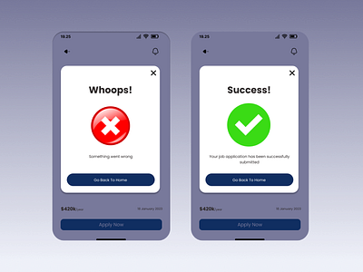 Error Message Page and Success Message Page error error message mobile design mobile page page success successs message ui ux