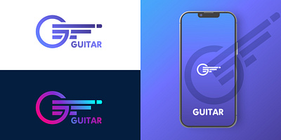 🎸🎨 Guitar logo design concept 🎸 3d animation branding graphic design logo ui