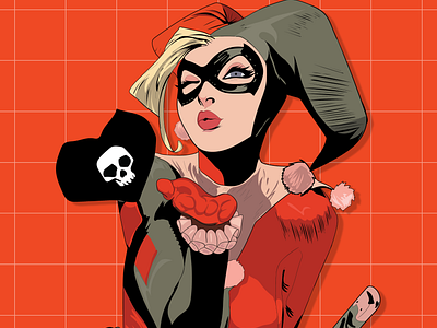 Illustration - Harley Quinn clean design comic art dc comics design graphic design harley quinn illustration vector