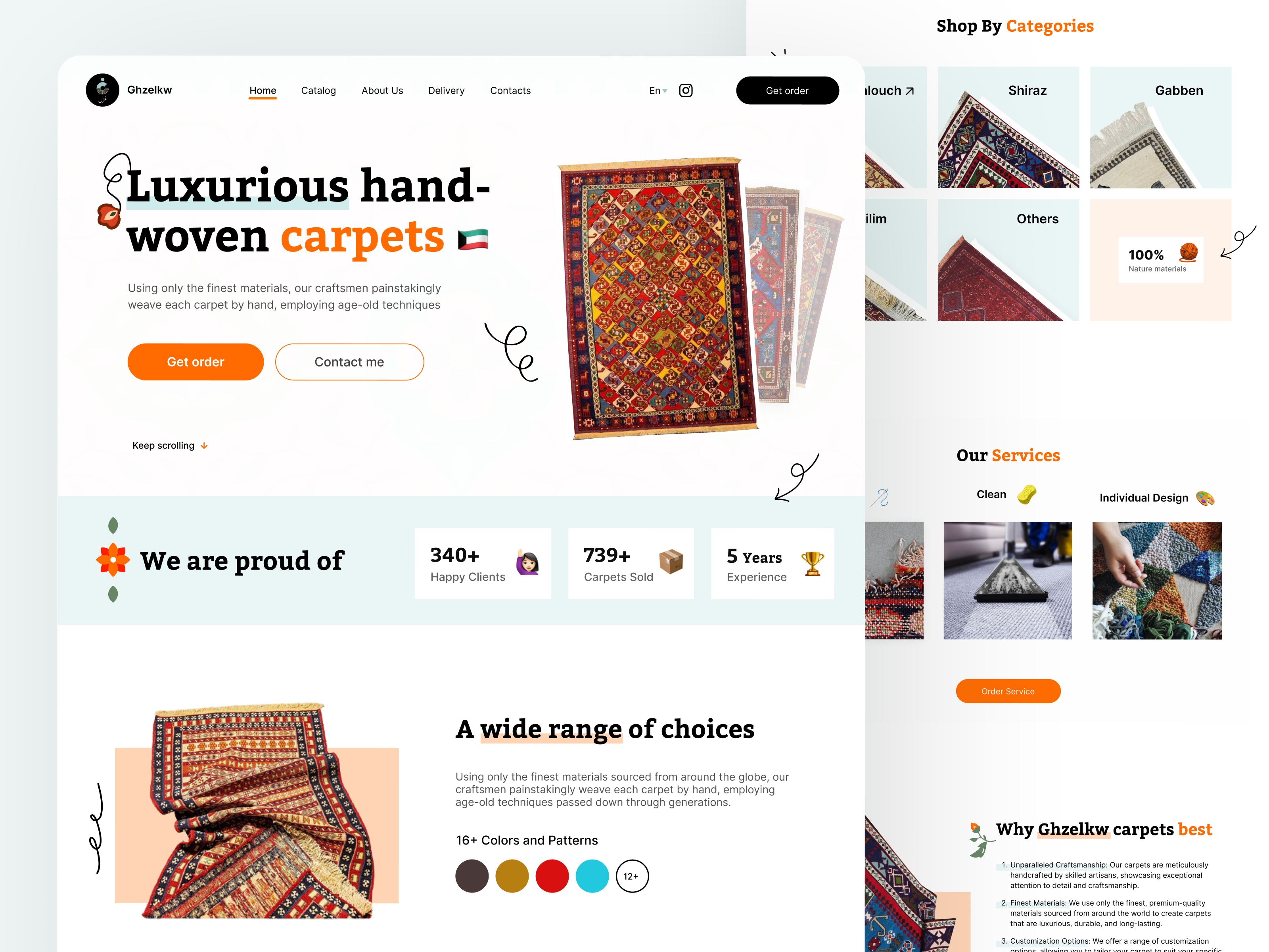 Hande made carpet shop carpet chop clean ui commercial eccommerce hande made shop inspiration interactive landing page main page online shop online store persian rug store shop textile ui ux web store webdesign website