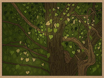 Poplar tree 2d artwork illustration nature procreate study