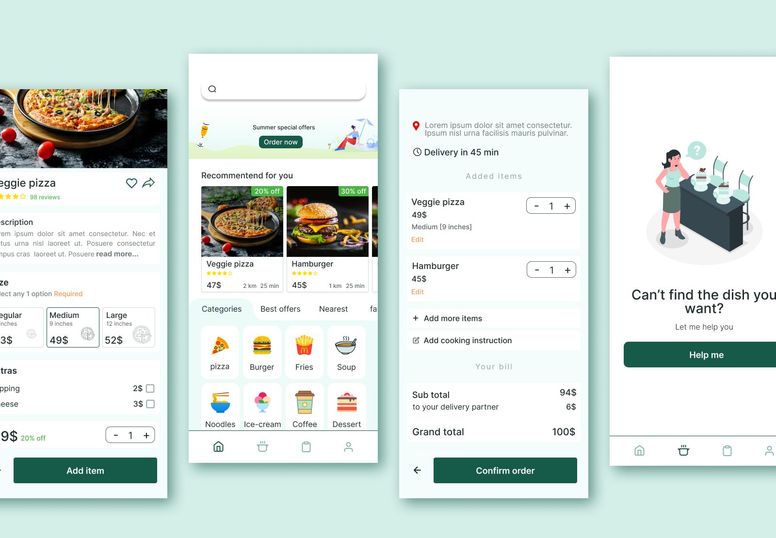 Food delivery app by makwana hitaxi on Dribbble