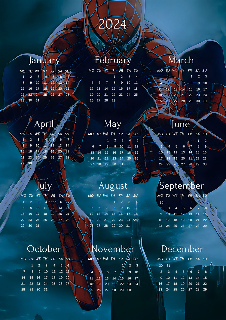 Spiderman Theme Calendar by Ajithkumar P on Dribbble