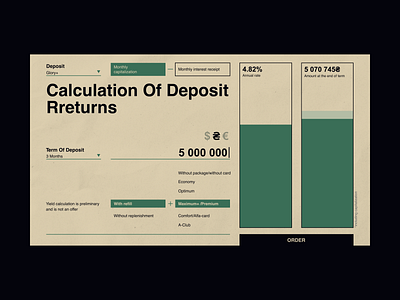 The Concept of the Finance calculator analytics banking calculator concept deposit finance fintech personal finance ui ux web app web design