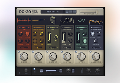 RC-20 Retro Color Audio Plugin 3d analog audio effect design figma music music production product design retro sound ui