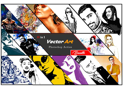Vector Art Photoshop Action Bundle vector conversion
