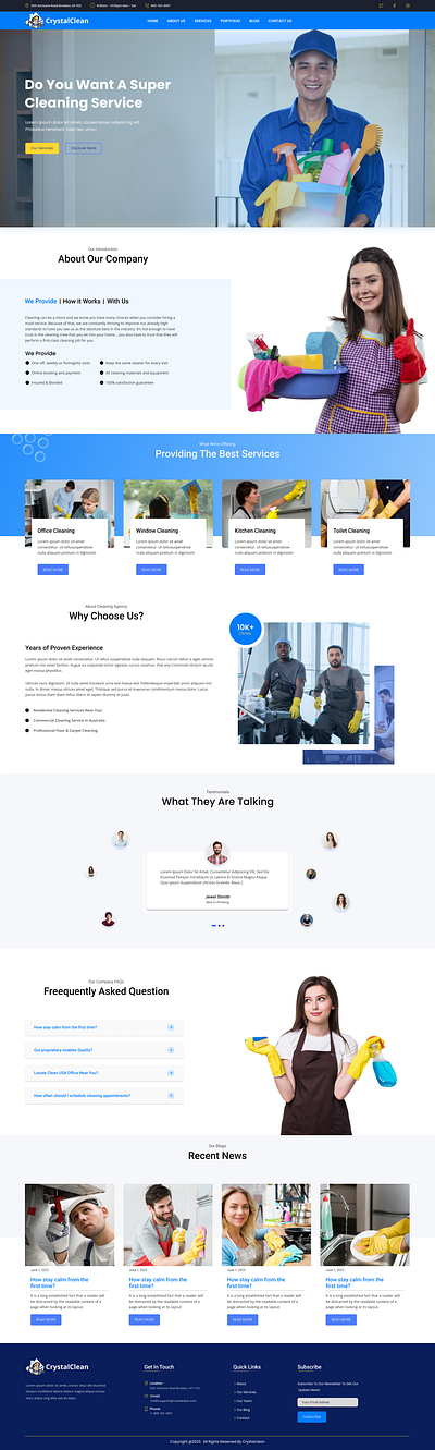 Cleaning service website Home Page Ui design service website service website ui ui uidesign websiteui