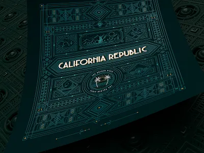 California Republic - ( Poster on Deco ) 5 of 8 art art deco branding california clean deco design graphic graphic design icon illustration line art logo pattern poster republic typography vector weaving wicker