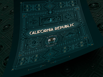 California Republic - ( Poster on Deco ) 5 of 8 art art deco branding california clean deco design graphic graphic design icon illustration line art logo pattern poster republic typography vector weaving wicker