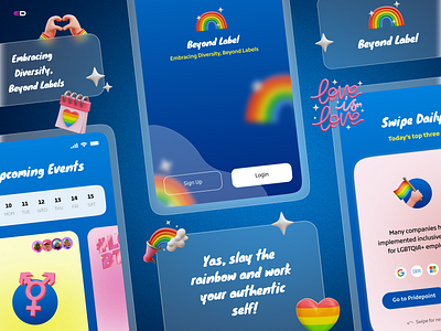 Beyond Labels - App design advocacy animation beyond label design diversity flat illustration inclusivity lgbtq lgbtq community lgbtq rights logo minimal promoting diversity rainbow rainbow color ui ui design ux ux design