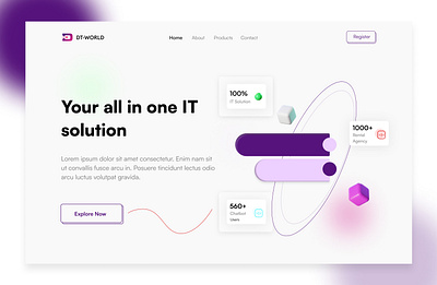 IT solution Landing page app branding design illustration mobile app mobile design mobile ui ui ux