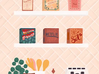 6 items to survive the pandemic 2020 illustration lettering pandemic