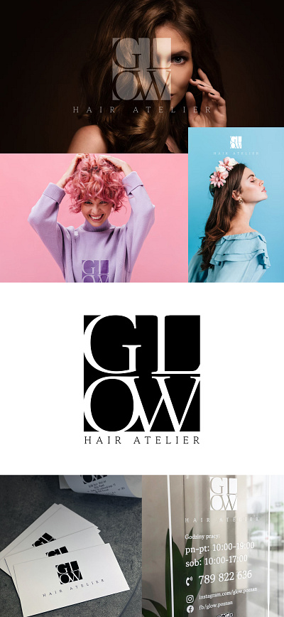 GLOW hair atelier art branding brend design glow hair illustration illustrator logo photoshop solon ui ux vector web