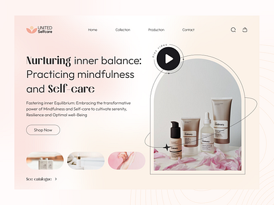 UNITED Selfcare - Mental health and Skincare website beautiful branding mental health skincare website design women