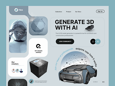 Hex AI Website. Figma. UI-UX design animation branding design graphic design illustration logo prototyping ui ux vector