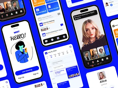Meeting App Concept Design app blue design icon illustration live ui zoom