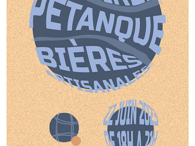 Affiche - Bringue pétanque sur Paris 2d illustration affiche beer biere chatzkim graphisme illustration june paris petanque poster summer été