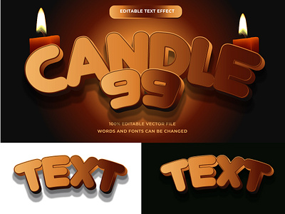 Candle text effect editable adobe illustrator design editable font effect font style illustration illustrator layer style text effect