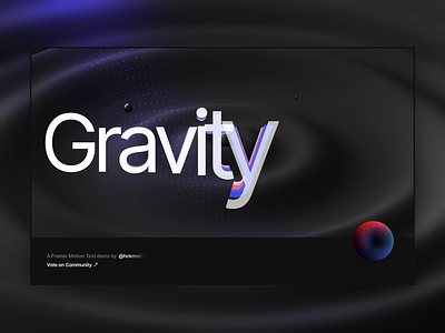 Gravity - Framer Motion Text Effect [Free] animation framer framer motion framer.zip freebie glitch interface modern motion design text text animation text effect typography ui visuals