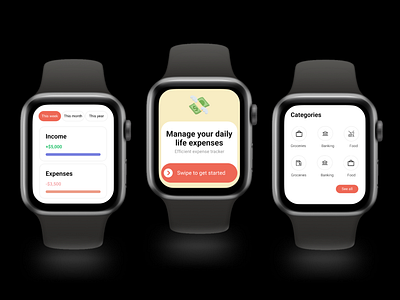 WatchOS Expense tracker app apple build2.0 design designdrug smartwatch ui ux watchos
