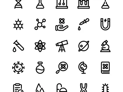 Science icon set design icon icon design icon set iconography icons illustration knowledge logo science ui university vector