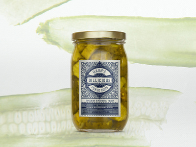 Haun's Dillicious Pickles design label logo package package design pickles
