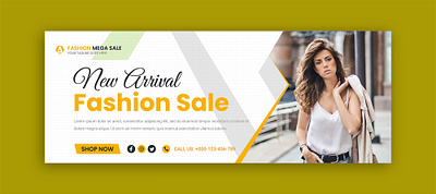 Fashion sale facebook cover 50 discount fashion model fashion template sale banner shopping post