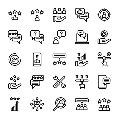 Customer icon set customer design feedback icon icon design icon set iconography icons illustration logo review ui vector