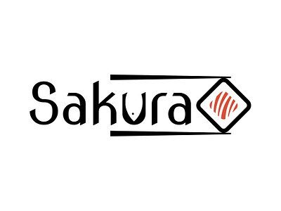 Sakura - Sushi Restaurant branding design fish flat graphic design illustration japan logo minimal sushi ui ux vector