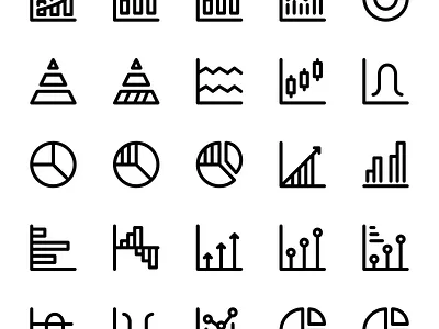 Chart icon set analytics chart design graph icon icon design icon set iconography icons illustration logo ui vector