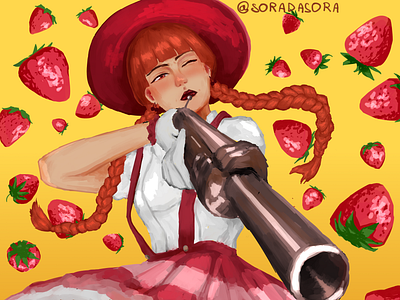 Strawberry menace character character art character design design illustration