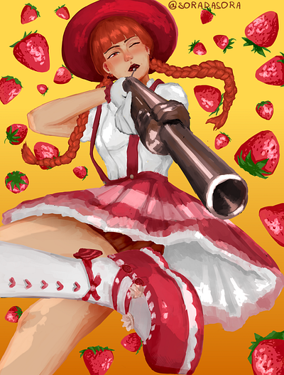 Strawberry menace character character art character design design illustration