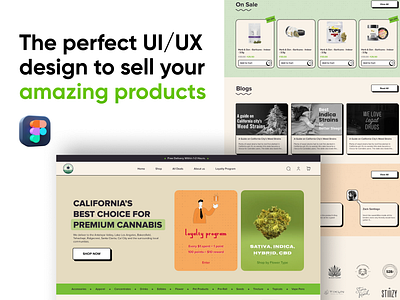 Cannabis Products Selling Shopify Website animation branding buy cannabis clean e commerce ecommerce gumroad modern motion graphics online selling sell selling shopify template ui design uiux ux design web design website